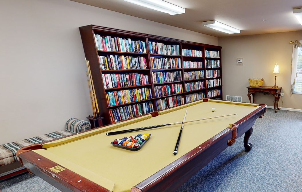 Billiards lounge and library